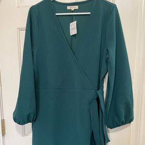 Madewell green cross front dress